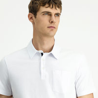 Beyaz Regular Fit Pamuk Cepli Polo Yaka Tişört