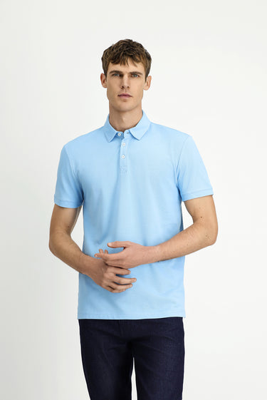  Mavi Regular Fit Pamuk Polo Yaka Tişört