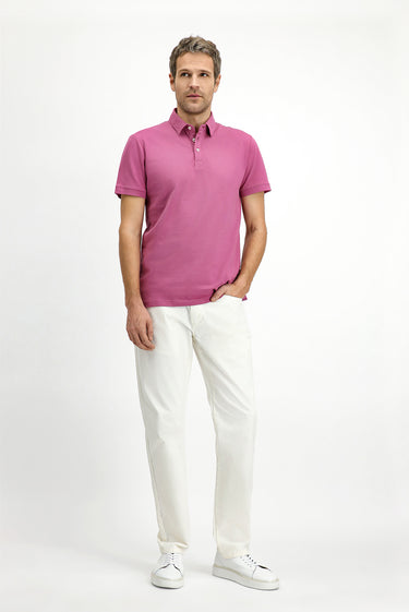  Pembe Regular Fit Pamuk Polo Yaka Tişört