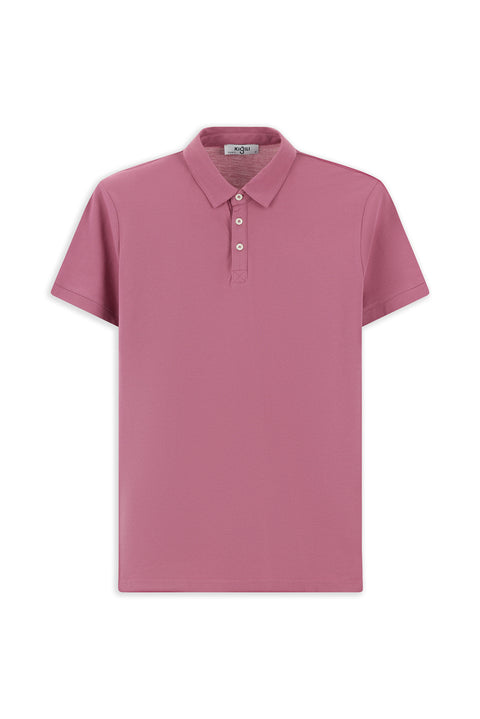 Pembe Regular Fit Pamuk Polo Yaka Tişört