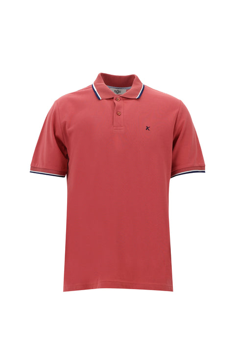 Açık Kırmızı Polo Yaka Regular Fit Pamuk Tişört