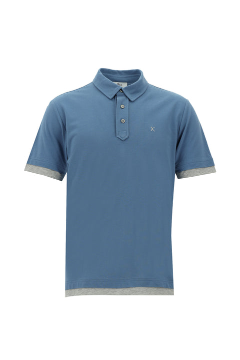 Havacı Mavi Polo Yaka Regular Fit Tişört