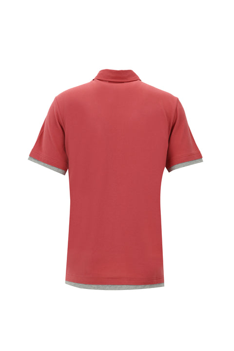 Açık Kırmızı Polo Yaka Regular Fit Tişört
