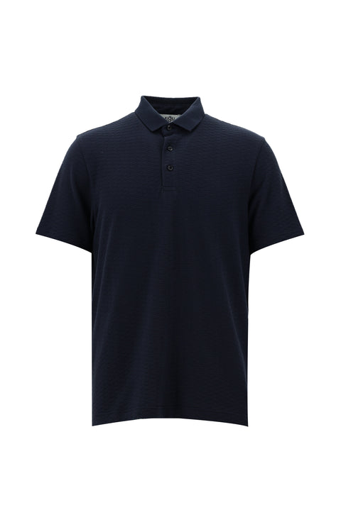 Koyu Lacivert Polo Yaka Regular Fit Pamuk Düz Tişört
