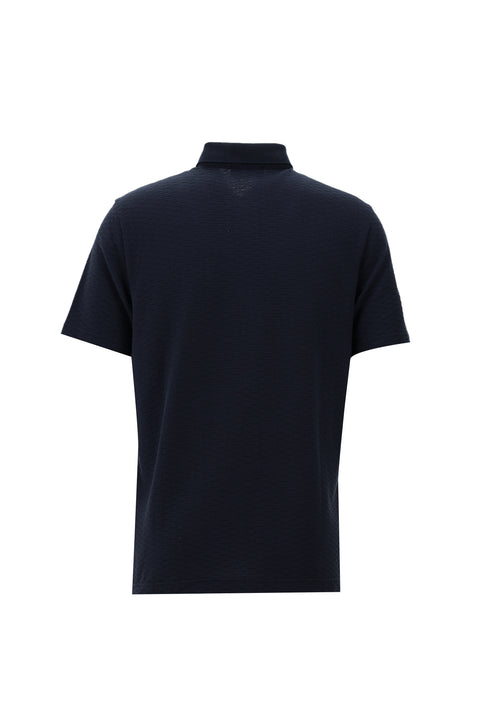 Koyu Lacivert Polo Yaka Regular Fit Pamuk Düz Tişört