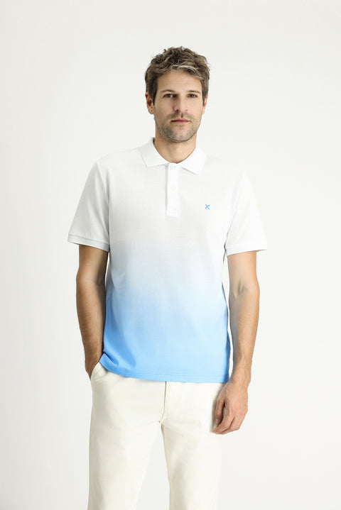 Koyu Mavi  Regular Fit Desenli Nakışlı Pamuk Polo Yaka Tişört