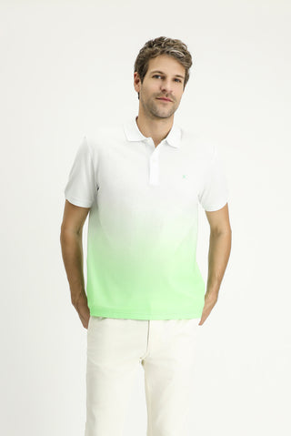  Çimen Yeşili Regular Fit Desenli Nakışlı Pamuk Polo Yaka Tişört