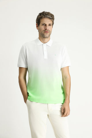  Çimen Yeşili Regular Fit Desenli Nakışlı Pamuk Polo Yaka Tişört