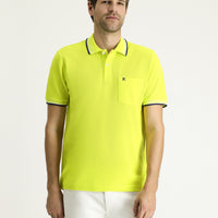 Lime Polo Yaka Regular Fit Desenli Nakışlı Pamuk Tişört
