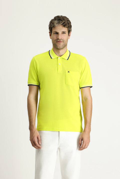 Lime Polo Yaka Regular Fit Desenli Nakışlı Pamuk Tişört