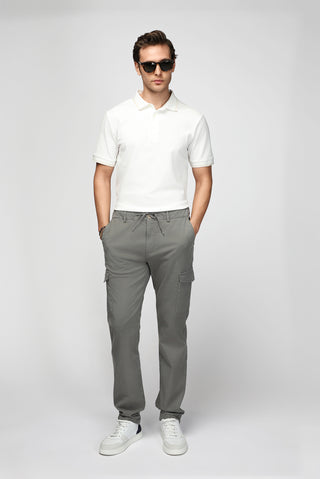  Ekru Polo Yaka Regular Fit Desenli Pamuklu Tişört