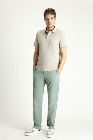  Orta Vizon Polo Yaka Regular Fit Desenli Pamuklu Tişört