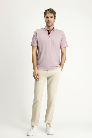  Gül Kurusu Polo Yaka Regular Fit Pamuklu Tişört