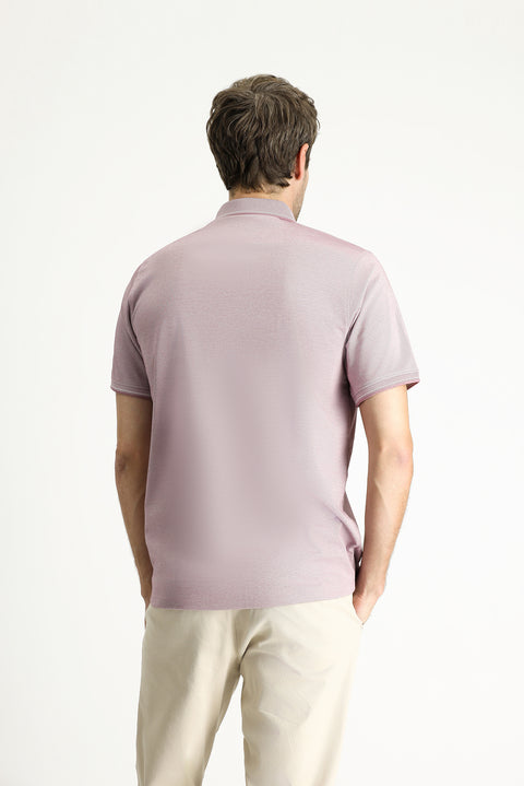 Gül Kurusu Polo Yaka Regular Fit Pamuklu Tişört