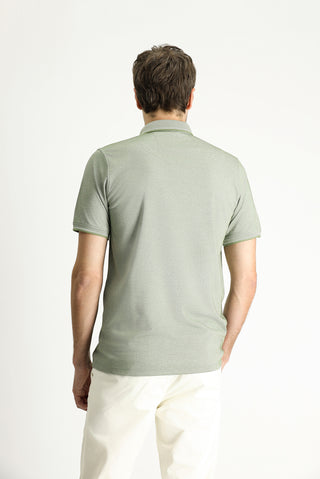  Çağla Yeşili Polo Yaka Regular Fit Pamuklu Tişört