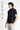 Koyu Lacivert Techno-Line Polo Yaka Regular Fit Baskılı Tişört