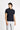 Koyu Lacivert Techno-Line Polo Yaka Regular Fit Baskılı Tişört