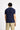 Orta Lacivert Polo Yaka Slim Fit Dar Kesim Desenli Pamuklu Tişört