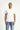 Beyaz Polo Yaka Slim Fit Dar Kesim Keten Karışımlı Tişört