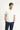 Kırık Beyaz Polo Yaka Slim Fit Dar Kesim Desenli Tişört
