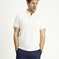 Off-White Polo Collar Slim Fit Patterned T-Shirt