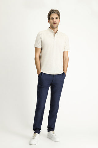  Taş Polo Yaka Slim Fit Dar Kesim Desenli Tişört