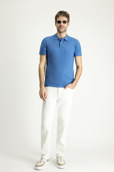İndigo Slim Fit Dar Kesim Nakışlı Pamuk Polo Yaka Tişört