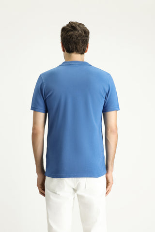  İndigo Slim Fit Dar Kesim Nakışlı Pamuk Polo Yaka Tişört