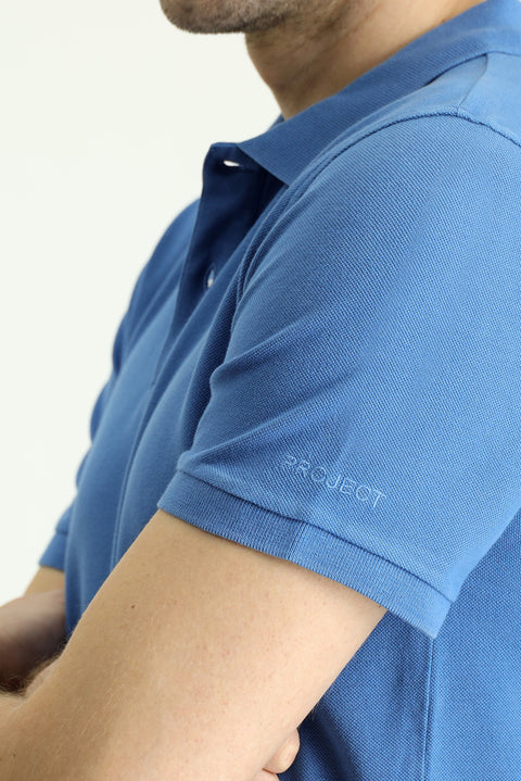 İndigo Slim Fit Dar Kesim Nakışlı Pamuk Polo Yaka Tişört