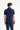 Orta Lacivert Polo Yaka Slim Fit Dar Kesim Nakışlı Pamuk Tişört