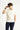 Krem Polo Yaka Slim Fit Dar Kesim Nakışlı Pamuk Tişört