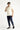 Krem Polo Yaka Slim Fit Dar Kesim Nakışlı Pamuk Tişört