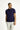 Koyu Lacivert Polo Yaka Slim Fit Dar Kesim Desenli Pamuk Tişört