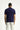 Koyu Lacivert Polo Yaka Slim Fit Dar Kesim Desenli Pamuk Tişört