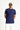 Orta Lacivert Polo Yaka Slim Fit Dar Kesim Desenli Nakışlı Pamuk Tişört