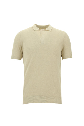  Açık Bej Polo Yaka Slim Fit Dar Kesim Pamuk Tişört
