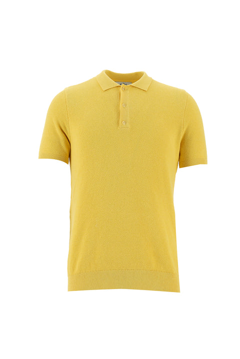 Light Yellow Polo Collar Slim Fit T-Shirt
