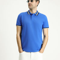 İndigo Polo Yaka Slim Fit Dar Kesim Desenli Pamuk Tişört