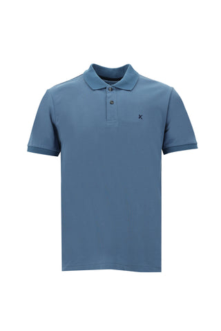  Havacı Mavi Polo Yaka Slim Fit Dar Kesim Nakışlı Pamuk Tişört