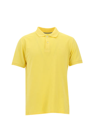  Açık Sarı Polo Yaka Slim Fit Dar Kesim Nakışlı Pamuk Tişört