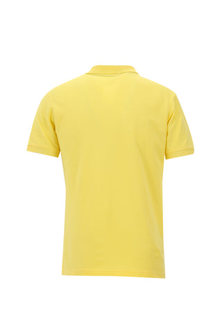  Açık Sarı Polo Yaka Slim Fit Dar Kesim Nakışlı Pamuk Tişört