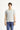  Orta Gri Melanj Polo Yaka Slim Fit Dar Kesim Desenli Pamuklu Tişört