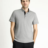 Siyah Polo Yaka Slim Fit Dar Kesim Pamuklu Tişört