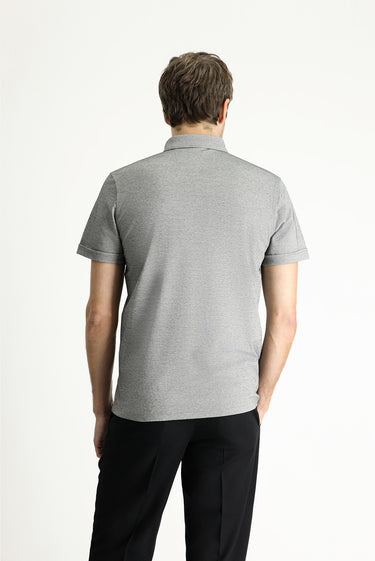  Siyah Polo Yaka Slim Fit Dar Kesim Pamuklu Tişört