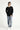 Siyah Bisiklet Yaka Slim Fit Dar Kesim Pamuklu Sweatshirt