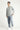 Açık Gri Melanj Bisiklet Yaka Slim Fit Dar Kesim Pamuklu Sweatshirt