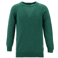 Koyu Yeşil Bisiklet Yaka Slim Fit Dar Kesim Pamuk Triko Kazak