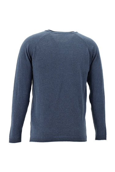 Havacı Mavi Bisiklet Yaka Slim Fit Dar Kesim Pamuk Triko Kazak