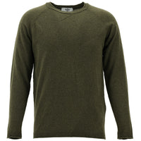 Orta Haki Bisiklet Yaka Slim Fit Dar Kesim Pamuk Triko Kazak