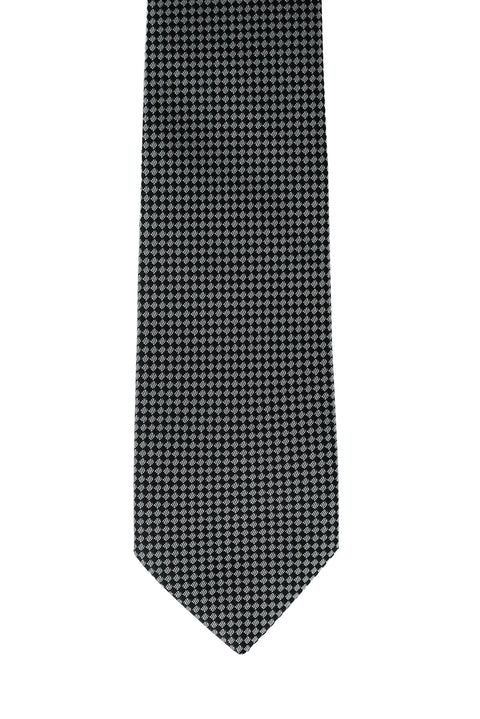 Orta Gri Desenli Kravat